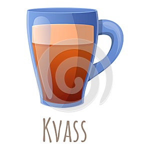 Kvass mug icon, cartoon style