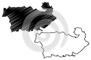 Kvemo Kartli region Republic of Georgia - country, Administrative divisions of Georgia map vector illustration, scribble sketch