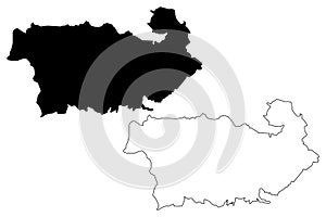 Kvemo Kartli region Republic of Georgia - country, Administrative divisions of Georgia map vector illustration, scribble sketch photo
