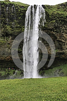 Kvernufoss. Scenic view of waterfall