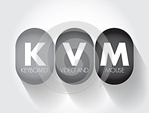 KVM - Keyboard Video and Mouse acronym, technology concept background photo