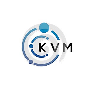 KVM letter technology logo design on white background. KVM creative initials letter IT logo concept. KVM letter design photo