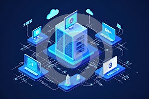 KVM VPS Hosting Technology Illustration