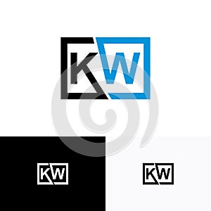 KW, WK letter logo design for business company template vector file