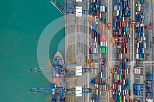 Kwai Tsing Container Terminals from drone photo