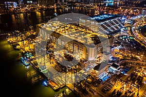 Kwai Tsing Container Terminals from drone photo