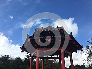 Kwai Yi Ting, Pavilion of Happiness in Spring on Kauai Island, Hawaii.