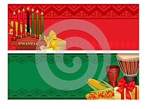 Kwanzaa Holiday Celebration Colorful Banners Set photo