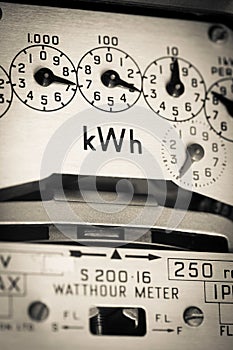 KWh Electric meter and dials