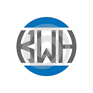 KWH letter logo design on white background. KWH creative initials circle logo concept. KWH letter design