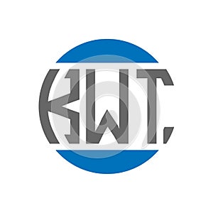 KWT letter logo design on white background. KWT creative initials circle logo concept. KWT letter design