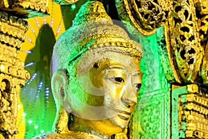 Kyaik Polor or Kyaik Polar Buddha, close up to face, myanmar