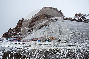 Kyang-la Pass between Nam Tso Lake and  Yamdrok-tso Lake. Damxung County, Lhasa, Tibet