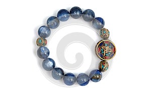 Kyanite or Cyanite blue lucky stone bracelet bead decorate with Chakra amulet accessories