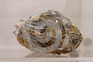 Kyanite golden collection stone on display selective focus