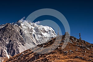 Kyanjin Ri and Langtang Lirung , Langtang valley trekking , Nepal