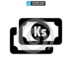 Kyat currency icon or logo isolated sign symbol vector illustration