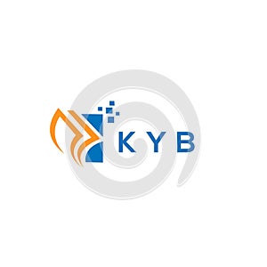 KYB credit repair accounting logo design on white background. KYB creative initials Growth graph letter logo concept. KYB business