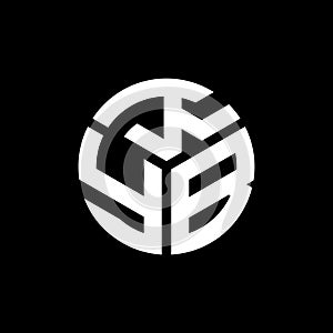 KYB letter logo design on black background. KYB creative initials letter logo concept. KYB letter design