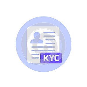 KYC icon, know your customer, flat design