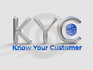 KYC - Know Your Customer acronym, business concept. 3D Illustration.