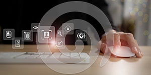 KYC know your customer. Business verifying the identity of clients. Client authentication photo