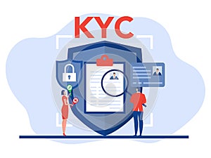 KYC or know your customer with business verifying the identity of its clients