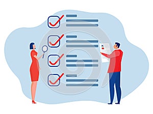 KYC or know your customer with business verifying the identity of its clients concept at the partners-to-be through a magnifying