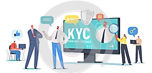 KYC, Know Your Customer Concept, Business Verifying of Clients Identity or Suitability, Businesspeople Learning Customer photo