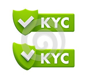 KYC - Know Your Customer label. Personal information for identification.