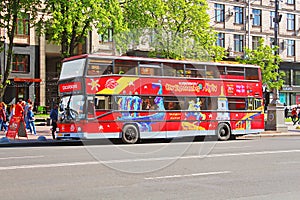 Kyiv Bus Touristic on Khreschatik street, Ukraine