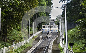Kyiv Funicular connecting the historic Uppertown to lower neighborhood of Podil