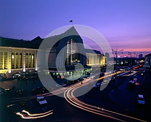 Kyiv-Passazhyrskiy Railway station night view