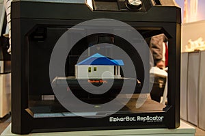 Kyiv, Ukraine - April 4, 2018: MakerBot Replicator Desktop 3D Printer