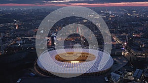 Kyiv, Ukraine. Drone footage of Olimpiyskiy National Sports Complex