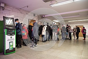 War of Russia against Ukraine. Bomb shelter at metro station