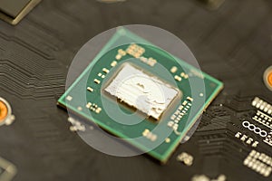 KYIV, UKRAINE - JANUARY 29, 2025 applying thermal paste on a processor for better cooling, computer maintenance, GPU