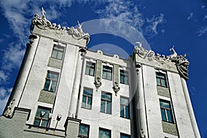 Kyiv, Ukraine - July 6, 2018: House with chimeras in the center of Kiev