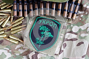 KYIV, UKRAINE - July, 08, 2015. Ukraine Army unofficial uniform badge