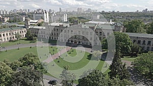 Kyiv. Ukraine. Kyiv Polytechnic Institute. Aerial view. Flat, gray