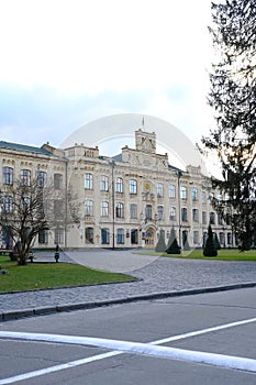 Kyiv, Ukraine - March 14, 2024. Park of National Technical University of Igor Sikorsky Polytechnic Institute in Kyiv