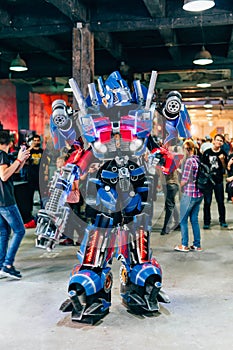 KYIV, UKRAINE - SEPTEMBER 22, 2018: Transformers Optimus Prime