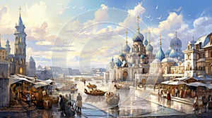 Kyivan Splendors: An Artistic Journey through the Ancient Cityscape