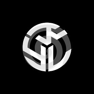 KYL letter logo design on black background. KYL creative initials letter logo concept. KYL letter design