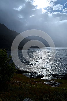 Kyle of Lochalsh coast with beautiful waters and sunlight