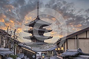 Kyoto city in the evening