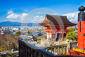 Kyoto cityscape view from Kiyomizu-dera Temple in Japan