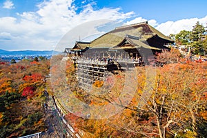 Kyoto cityscape view from Kiyomizu-dera Temple in Japan