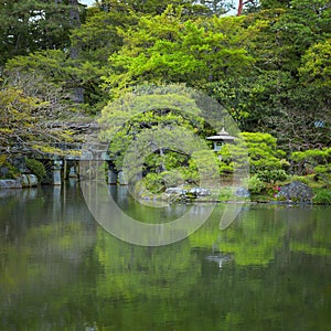 Kyoto Imperial Palace with Gonaitei garden in Kyoto, Japan