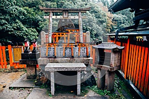 Red Torii gates at Fushimi Inari shrine in Kyoto, Japan